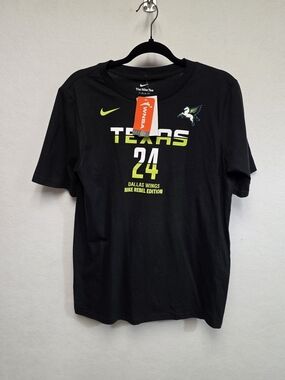 Nike Ogunbowale Black Texas 24 Dallas Wings Rebel Edition Name And Number Tee